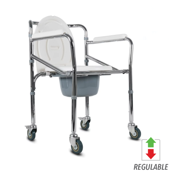 SILLA ELEVA INODORO ALUMINIO PLEGABLE. CON RUEDAS
