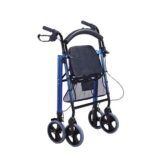 ANDADOR DE CUATRO RUEDAS FRENO Y ASIENTO AZUL FRANCIA