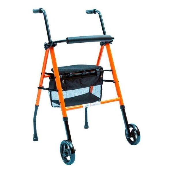ANDADOR DE 2 RUEDAS Y ASIENTO NARANJA