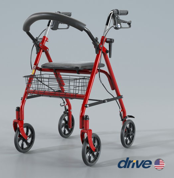 ANDADOR DE CUATRO RUEDAS ROJO DRIVE USA