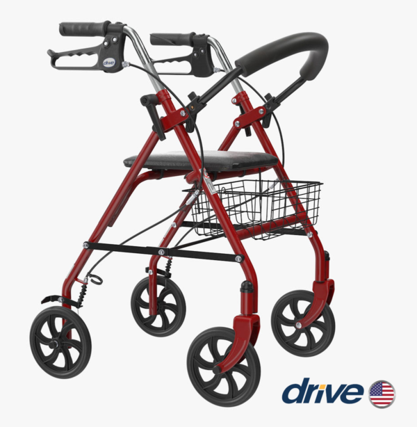 ANDADOR DE CUATRO RUEDAS ROJO DRIVE USA
