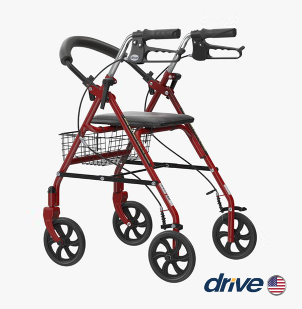 ANDADOR DE CUATRO RUEDAS ROJO DRIVE USA